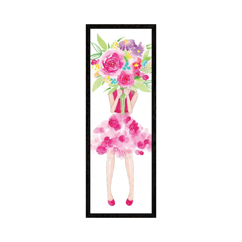 Flower Girl 1 Piece Wall Art on Canvas, 121.92 cm H x 40.64 cm W, Black Framed
