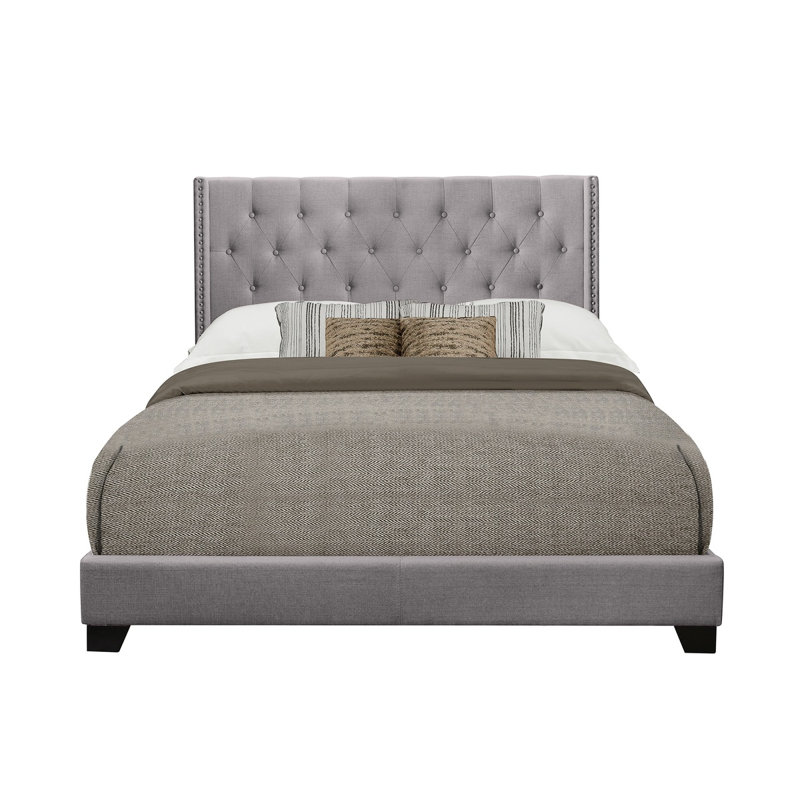 Lit tapissier Mynatt, Grand, Gris