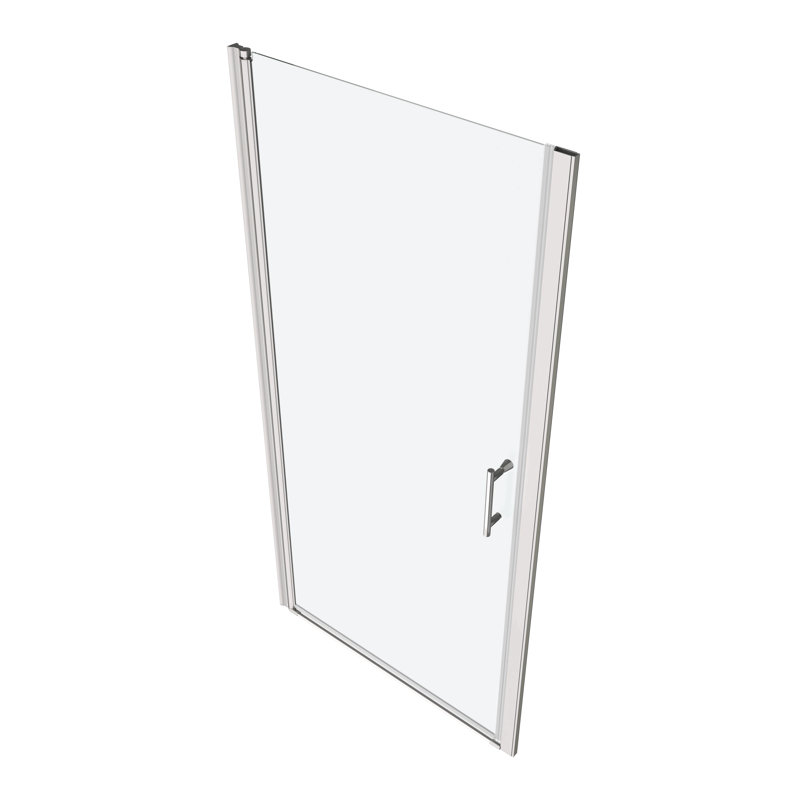 Adjustment,Universal Pivot Shower Door, Open Outside, With 1/4" Tempered Glass, Brushed Nickel