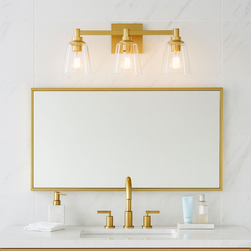 Montford 3-Light 6.25” Wide Vanity Light, Plated Gold