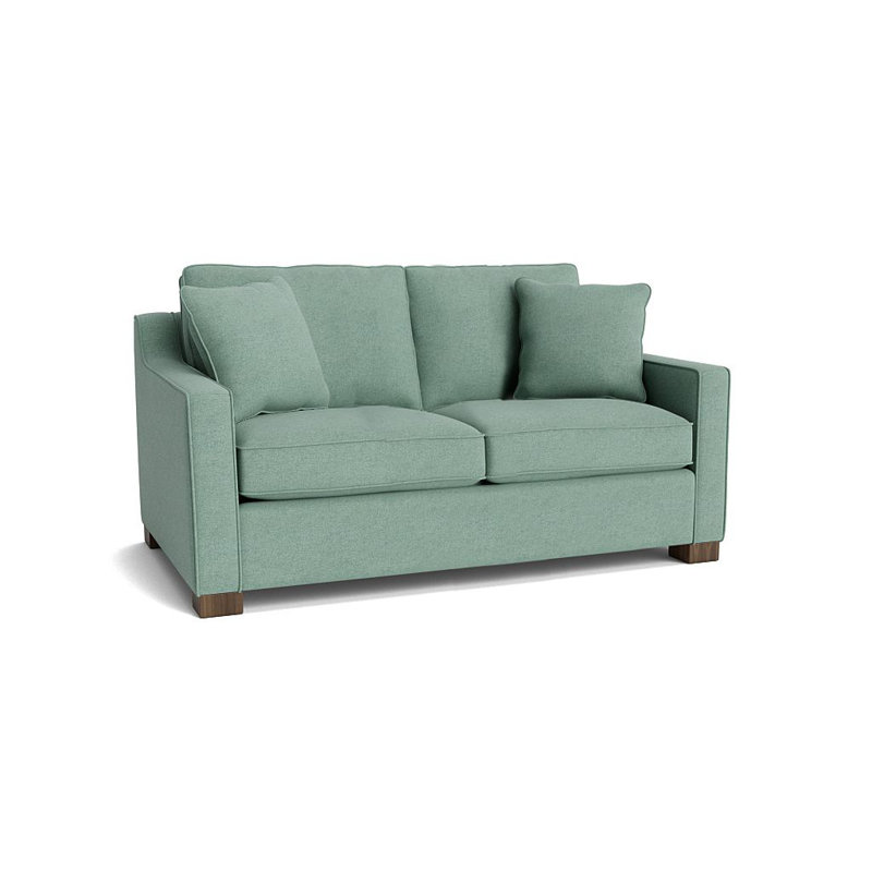 Causeuse à accoudoirs carrés de 56 po avec coussins réversibles Aceyon, Noyer, Épice Entice