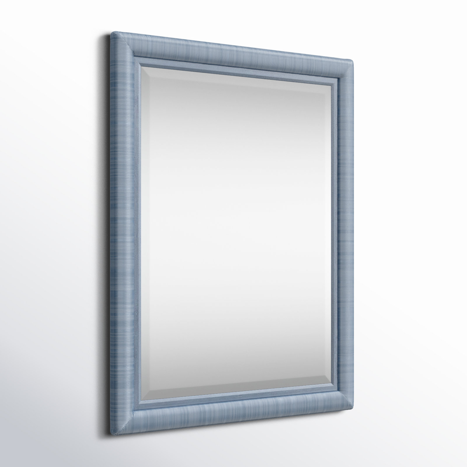 Monterey Rattan Flat Mirror, Sea Glass