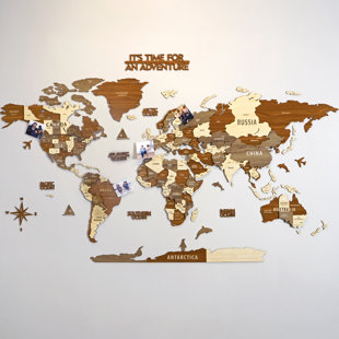 Decorative Pinboard - Colorful World Map [Cork Map], Size: 36 x 24