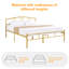 Structure de lit simple avec lit plateforme et tête de lit en métal, sommier sans sommier-372546921-359611194