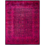 Overdyed Hand-Knotted Wool Modern-Contemporary Pink Area Rug 9' 1" x 11' 10"