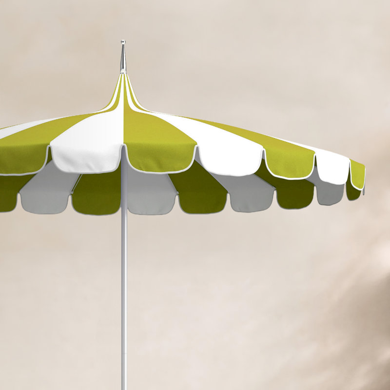 Ayman 8.5' Sunbrella® Two-Tone Pagoda Umbrella, Canvas Macaw Sunbrella® Canvas
