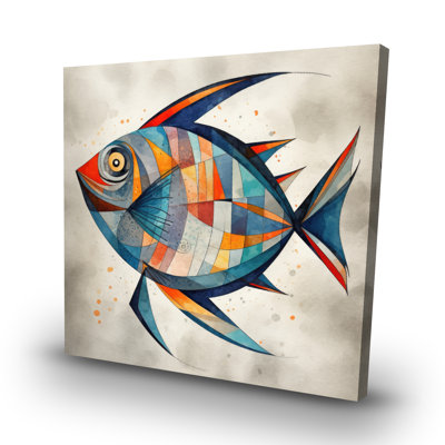 Geometric fish - 32"x32" art on canvas