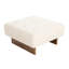 Lin beige rembourré carré, respirant et confortable, pieds en bois massif, pour le salon de la chambre à coucher, rembourrage en mousse dense de 16,64 po de hauteur, largeur de 30,81 po