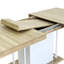 Table de salle à manger rectangulaire extensible pour 6 à 10 personnes en bois vieilli 160 à 200 cm