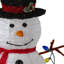 Décoration de Noël d'extérieur 4 pi en forme de chenille avec bonhomme de neige 3-D rouge et blanc
