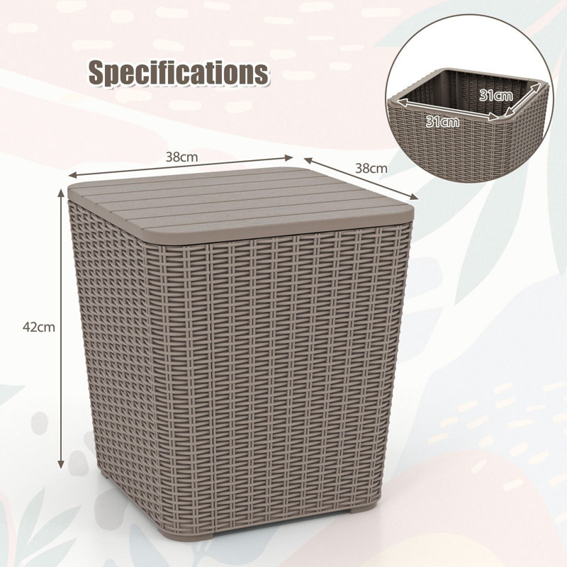 17 Stories Shand 38.5cm W 11L Resin Deck Box, Brown