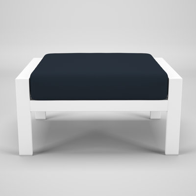 Townsend Metal Outdoor Ottoman With Sunbrella Cushion