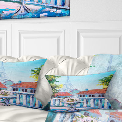 Landscape Paris Eiffel Tower Lumbar Pillow