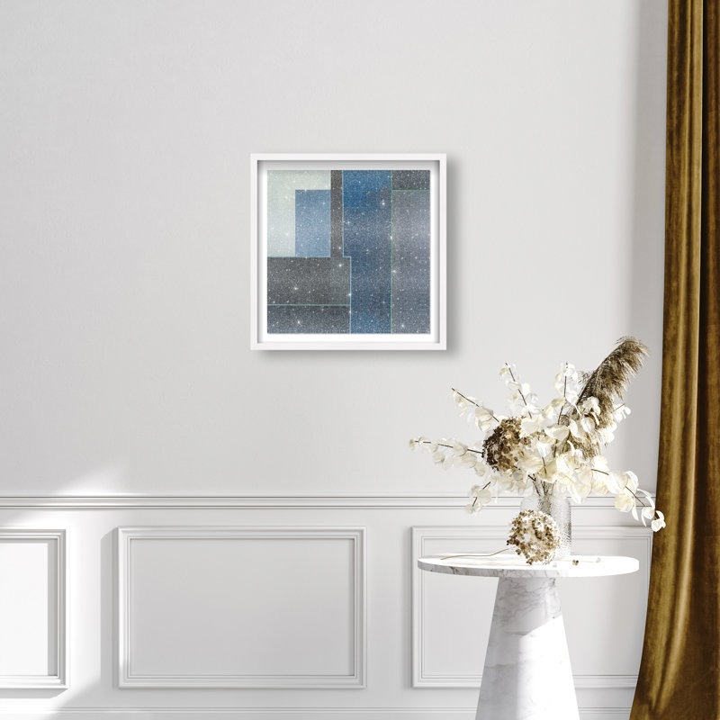 Desert Stillness II Shadowbox Abstract Print by Oliver Gal, Black Frame, 12 x 12, 21.5"H x 21.5"W, White Frame