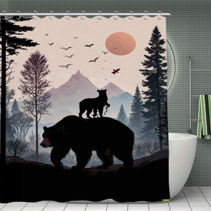 Rideaux de douche Forest, Noir / abstrait