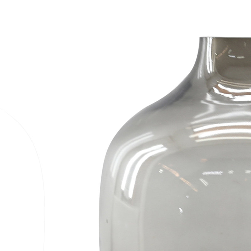 Tergel Cinched Neck 11.75" Handblown Glass Vase, Gray