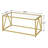 Modern Gold Glass Coffee Table For Living Room & Office - Sturdy Metal Frame With Tempered Glass Top - Easy Assembly & Cleaning - Compact Center Table Design
