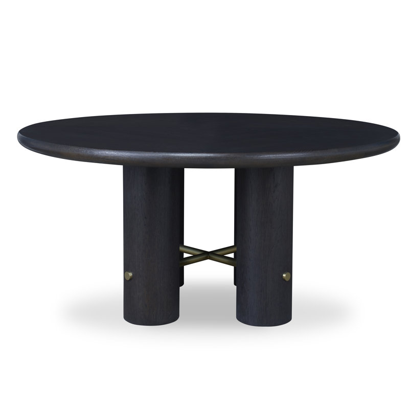 Cadence Round Solid Oak Dining Table, Mocha