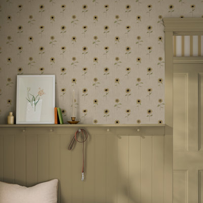 Sophie Allport Sunflowers Woven Wicker Wallpaper