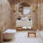 Dock 2-Piece Wooden Rest Stool With Wicker Seat