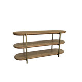 Modern Console Table In Brown, 29.57 In. Height And 64 Package Depth Latte Finish With Metal Features, 30 60