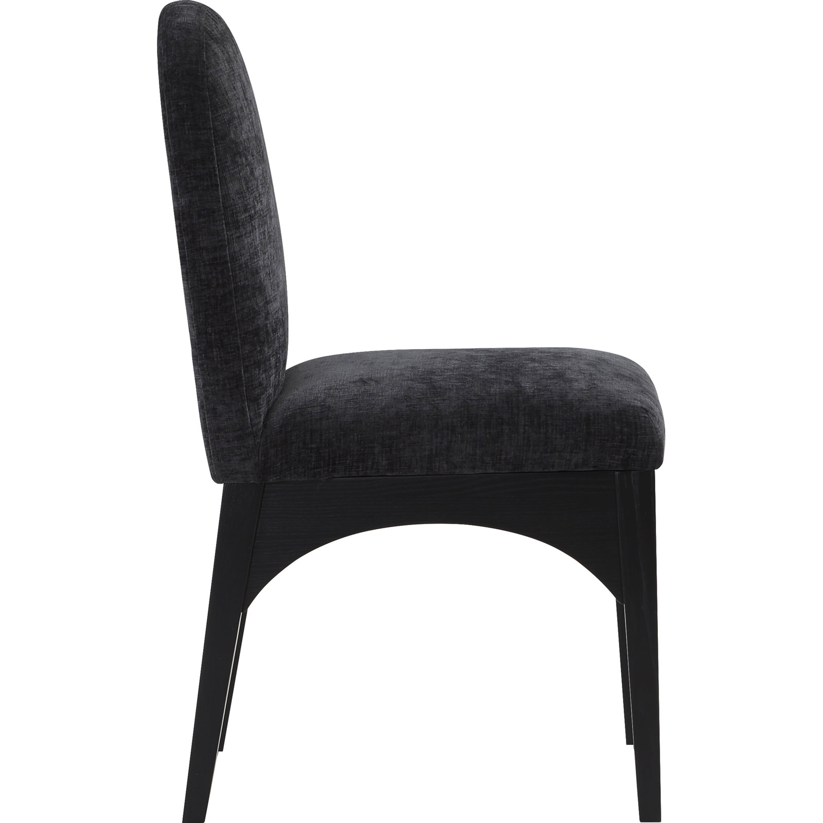 Waldorf Dining Chair, Black Chenille, Black