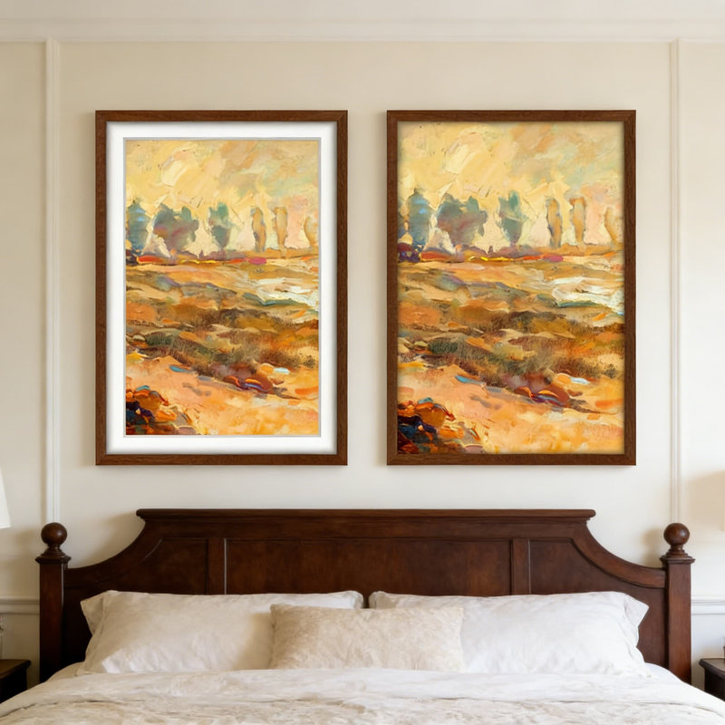 Cadre 12 po x 17 po avec passe-partout pour photos 10 x 15 po - Cadre en bois de chêne foncé massif avec verre trempé et ensemble de suspension murale - fini noyer de qualité supérieure, présentoir de style galerie