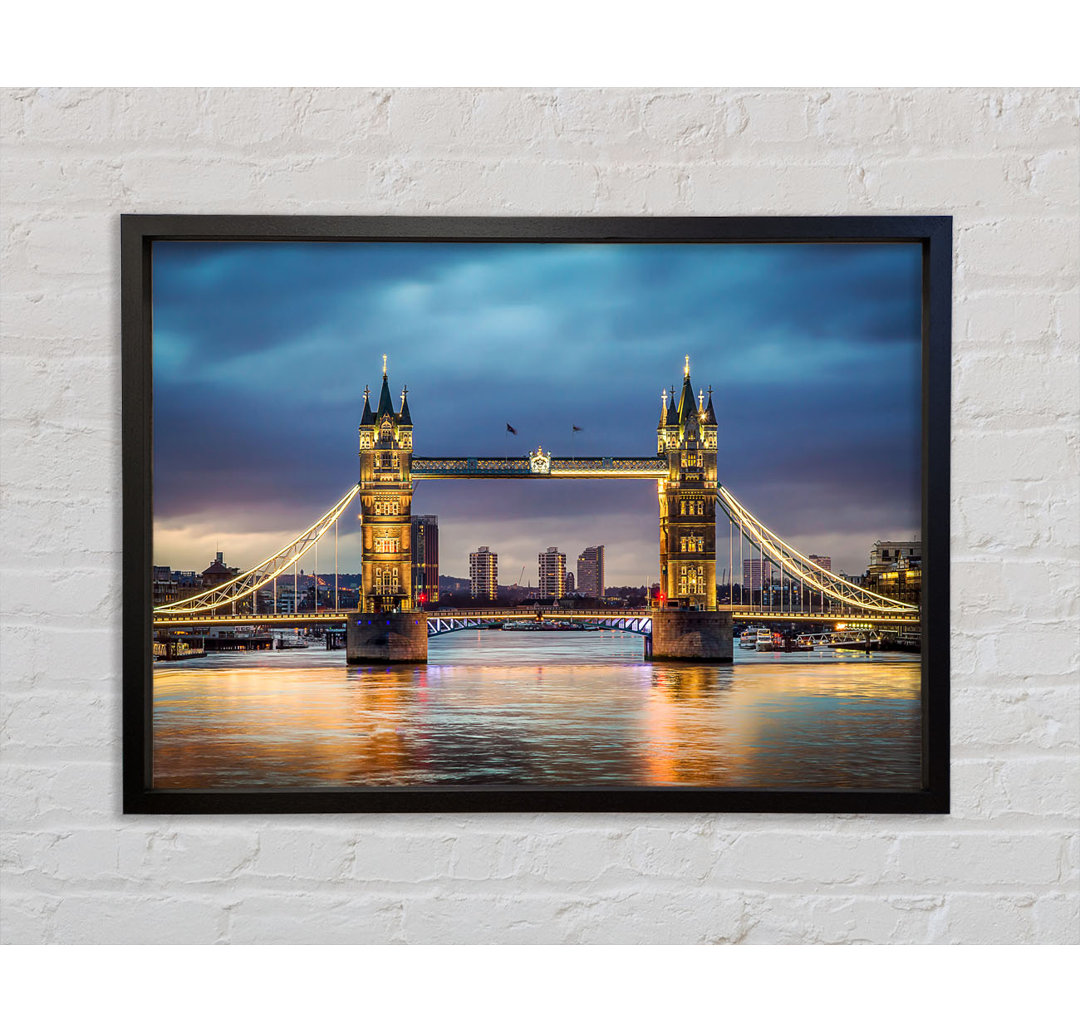 Tower Bridge Night Glow - Einzelbildrahmen Kunstdrucke auf Leinwand