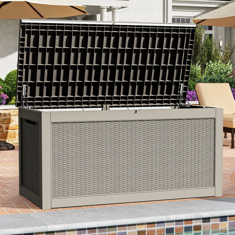 Balconera 320 Gallon Resin Deck Box,Gray, Gray