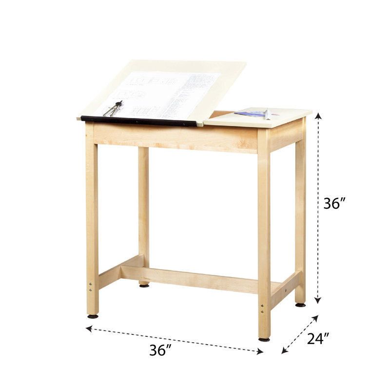 Table à dessin fiberesin, H 37 po x l 36 po x P 24 po, En deux pièces