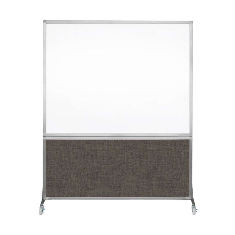 Tableau blanc mobile 6 'de haut DivideWrite, Moka, H 72 po x l 60 po, Argent