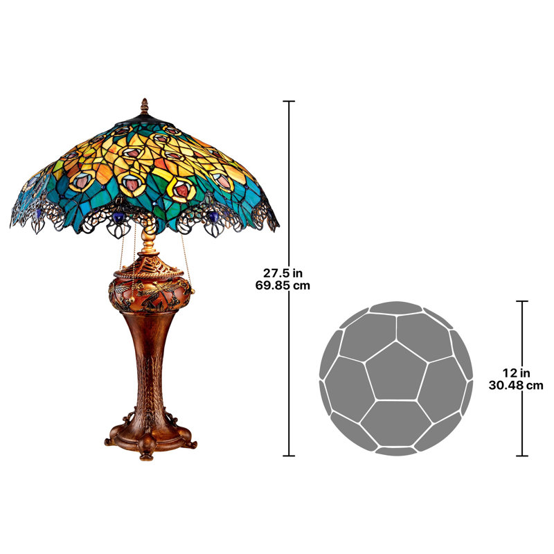 Lampe de table Art Nouveau style paon Tiffany