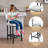 Modern Tempered Glass Round Bar Table Set With Upholstered Fabric Counter Height Barstools-1855875532-1855875530-1855875542