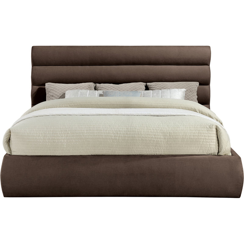 Lit en tissu Adam Chenille, Très grand, Tissu chenille brun