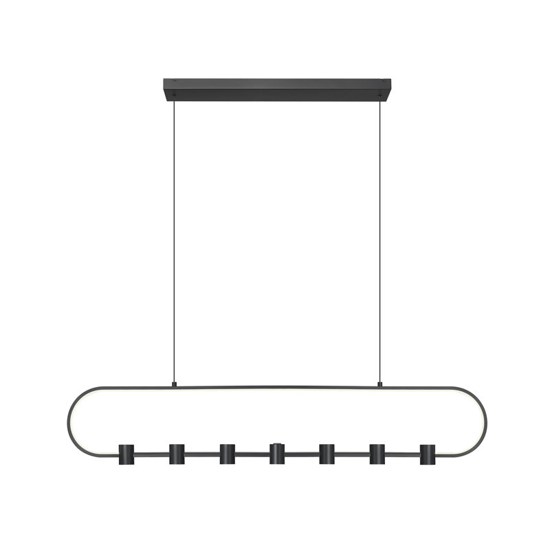 Saros Matte Black 7 Light Linear Chandelier