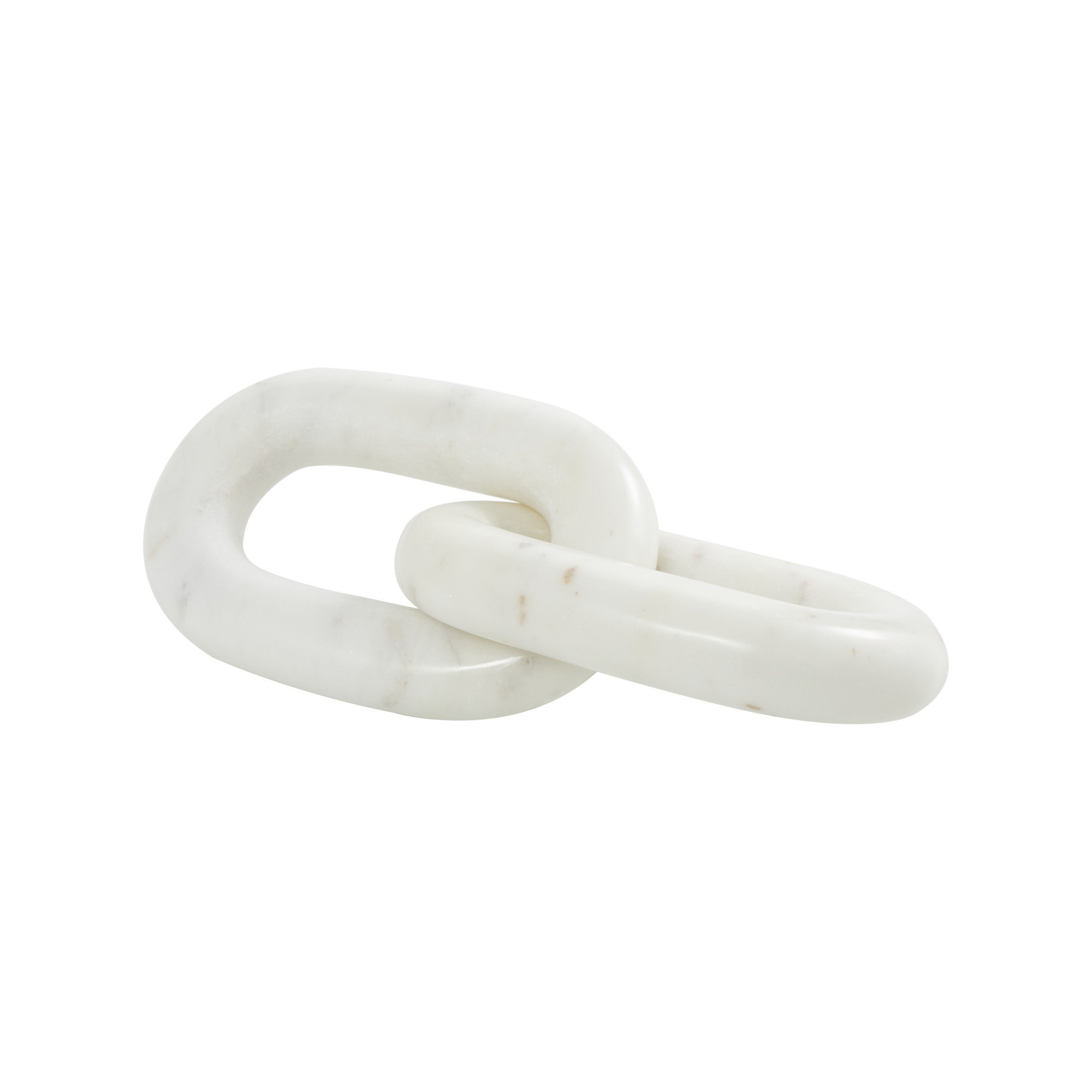 Magaret Chain Sculpture, 2.45" H x 8.85" W x 3.65" D, White