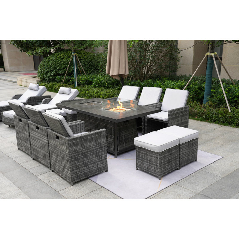 Aliaksey 12 - Person Patio Conversation Set with Cushions