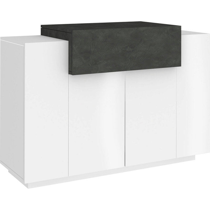 Sofren 24 Pair Shoe Storage Cabinet, White/Black