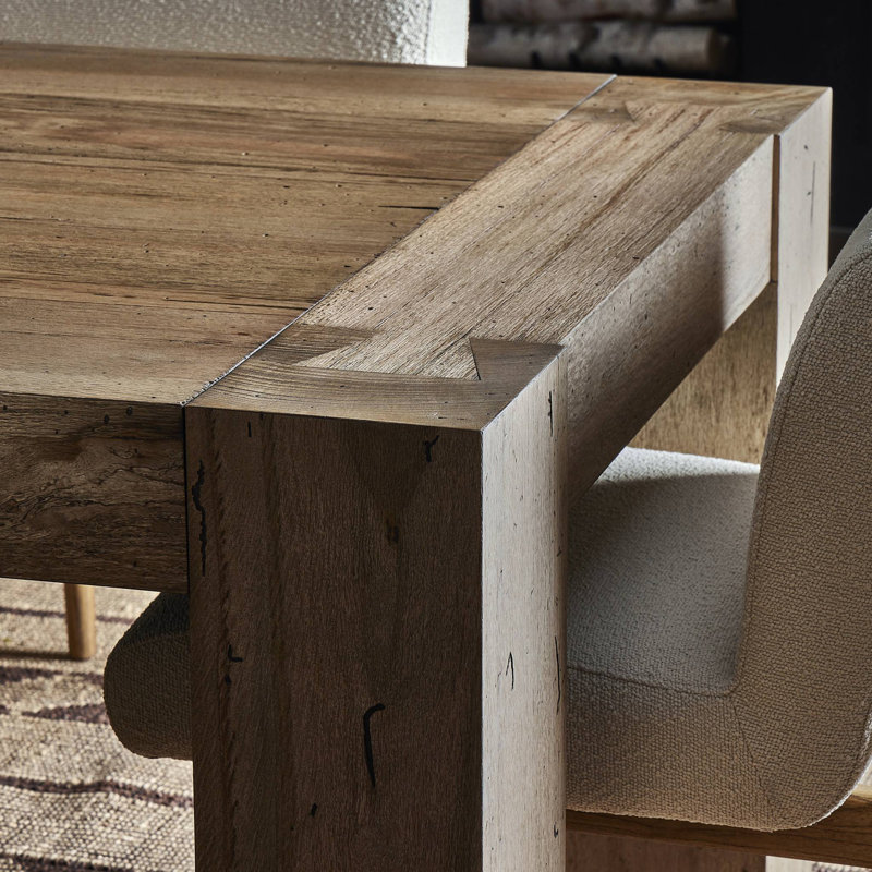 Abaso Dining Table, Rustic Wormwood Oak