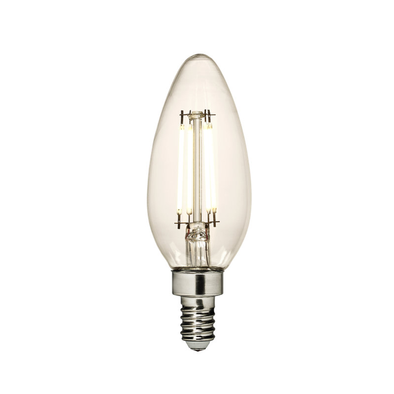 Visual Comfort & Co. LED Torpedo shape 5W 2700K Soft White E12 Candelabra base Clear Edison Style light bulb, 2700 Kelvins