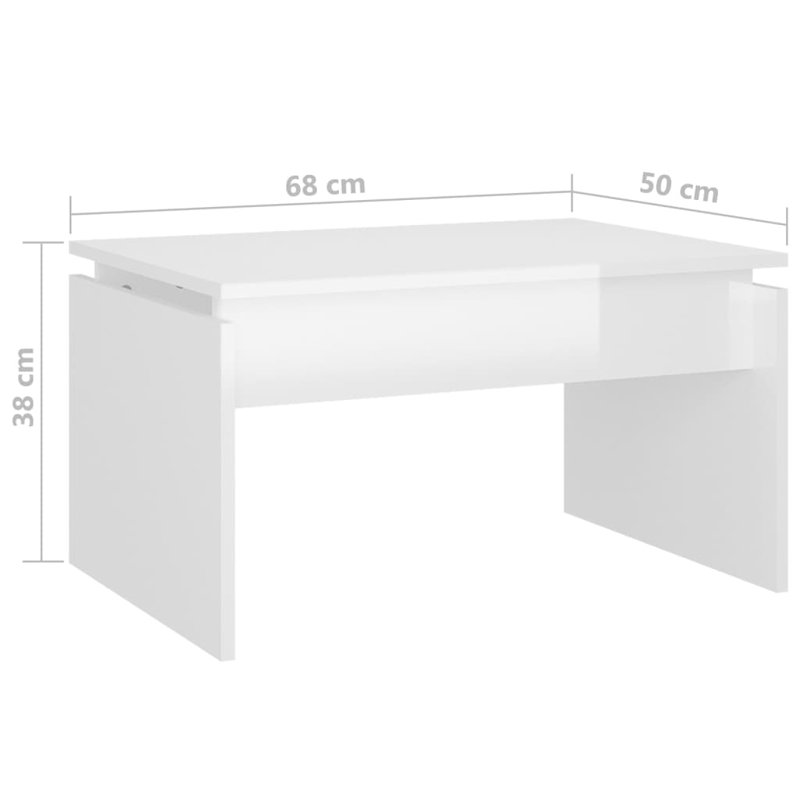 Goderski Sled Coffee Table, High Gloss White