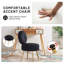 Chaise rembourrée en velours avec tabouret (ensemble de 2)-1786593623