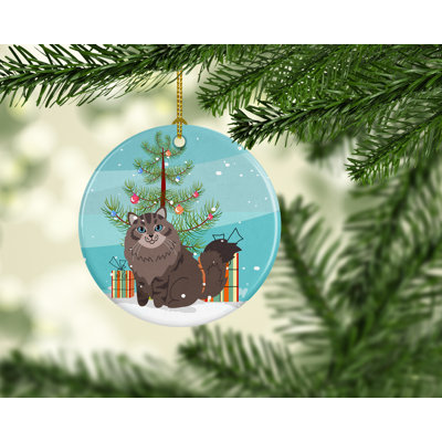 3'' Ceramic Animals Holiday Shaped Ornament
