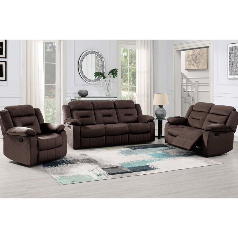 Chocolat contemporain avec fonction inclinable, accoudoirs, dossier et capitonnage horizontal, fonction manuelle dans le salon