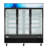 78 in. 53 cu. ft. 3 Door Commercial Refrigerator in Black Steel with Glass Door