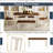 6-Piece Dining Set Wooden Table and 4 Chairs with Bench for Dining Room