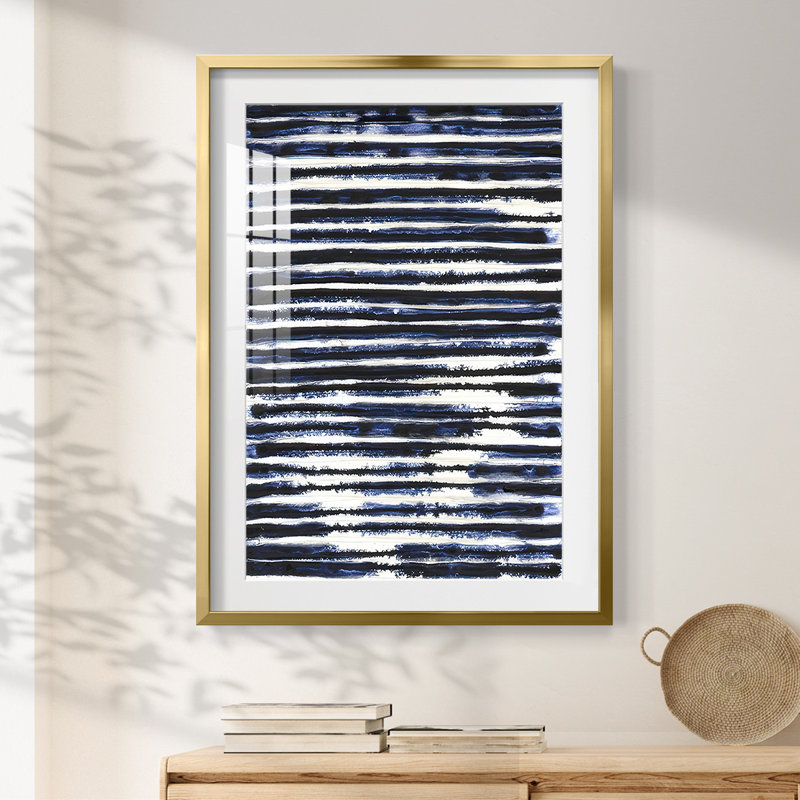 Printed Slats V -Framed Print, 28.5" H x 20.5" W, Gold