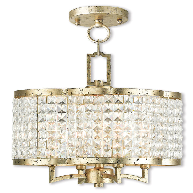 Lustre tambour 4 lumières DEL classique