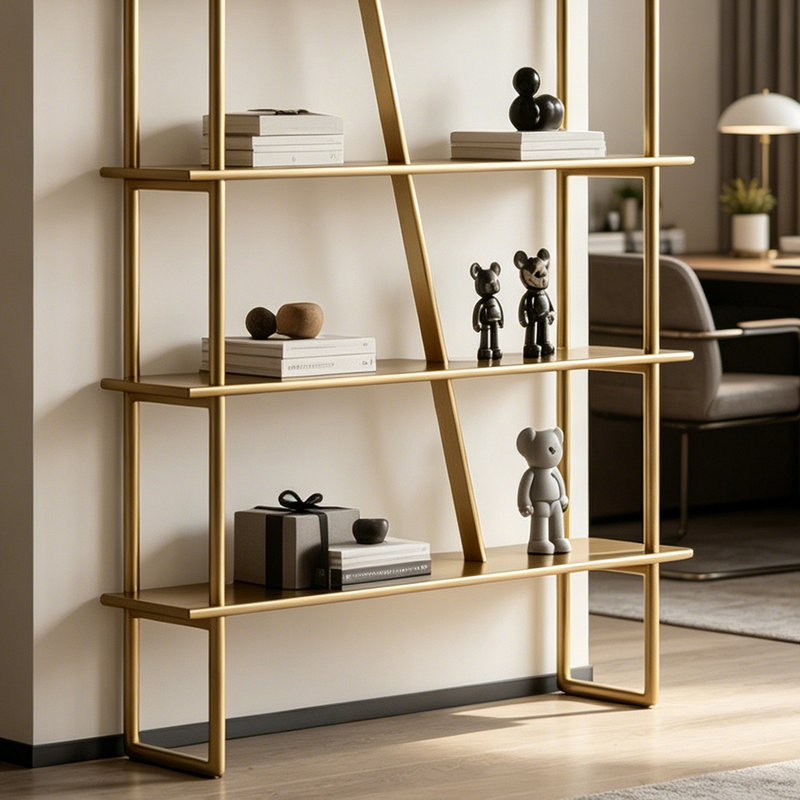 Étagère de présentation géométrique à 5 niveaux, H 70,87 po x l 39,37 po x P 11,81 po, Doré