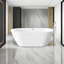 Baignoire autoportante en acrylique 67 po avec débordement chromé et drain escamotable-108919983